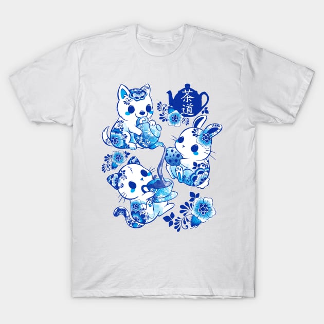 Animals Tea Ceremony! T-Shirt by rikolaa